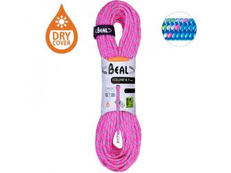 BEAL polovično penjačko uže Ice Line Unicore 8,1 mm 2 × 60 m, fuksija / plava