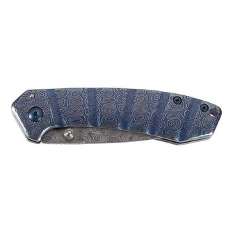 Herbertz jednoručni džepni nož 7,7cm, nehrđajući čelik, plavi, izgled damaska