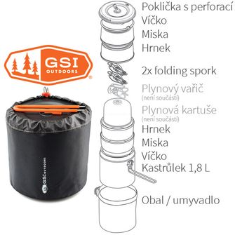 GSI Outdoors set posuđa za 2 osobe Halulite Dualist HS 1.8 l