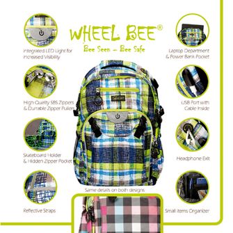 Wheel Bee Ruksak Bee LED 30 L, višebojni