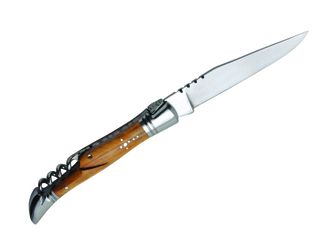 Laguiole DUB045 džepni nož s bušilicom, oštrica 11cm, čelik 440, drška od maslinovog drveta