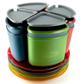 GSI Outdoors kamping set posuđa za 4 osobe Infinity 4 Person Compact Tableset, Višebojni