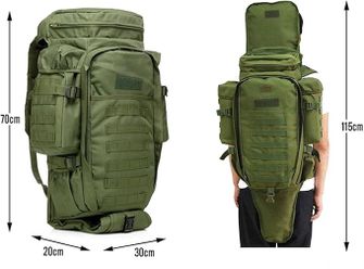 DRAGOWA Tactical Taktički ruksak Zenith 70 L, crna