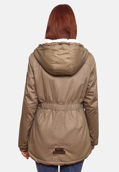 Marikoo BIKOO Ženska zimska jakna s kapuljačom, taupe