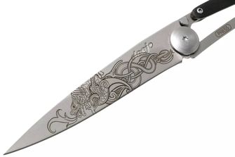 Deejo preklopni nož Tattoo Viking ebanovina