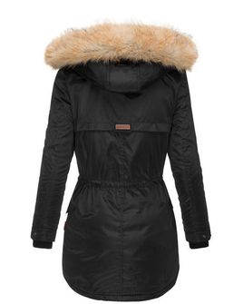 Marikoo Grinsekatze ženska zimska jakna s kapuco, crna