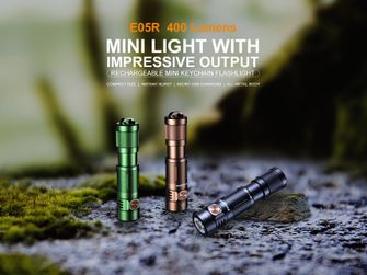 Fenix E05R punjiva mini svjetiljka - zelena